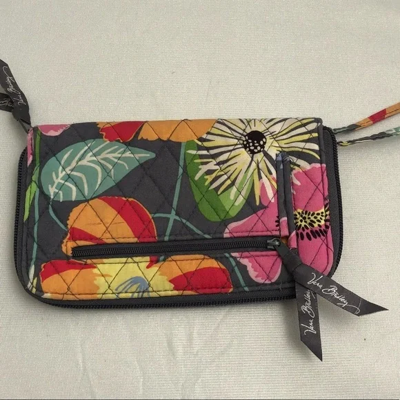 Vera Bradley Jazzy Blooms multicolor floral zip around wristlet wallet - Picture 1 of 5